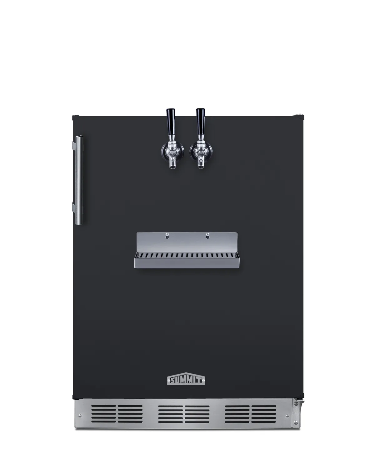 Summit SBC58BFRTPADA 24" Tap Kegerator 5.3 Cu.ft Black Stainless 2-Column Dual Taps 5 Lb CO2 Tank