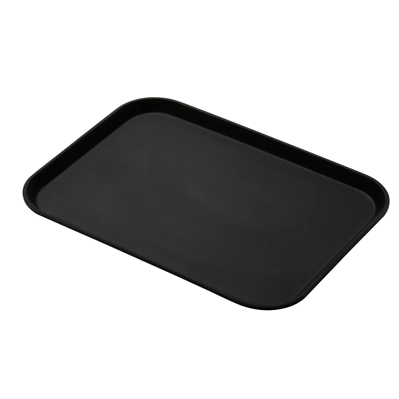 Cambro 1216CT110 - Rectangular Non‑Slip Serving Tray, 12" x 16‑5/16" Black Satin Fiberglass, NSF Certified, Dishwasher‑Safe