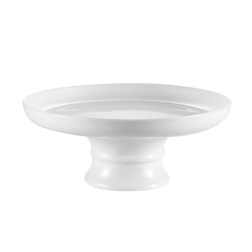 CAC China CKST-8C - 8" Round Porcelain Cake Stand, 2-3/4" Height, White, Oven & Microwave Safe