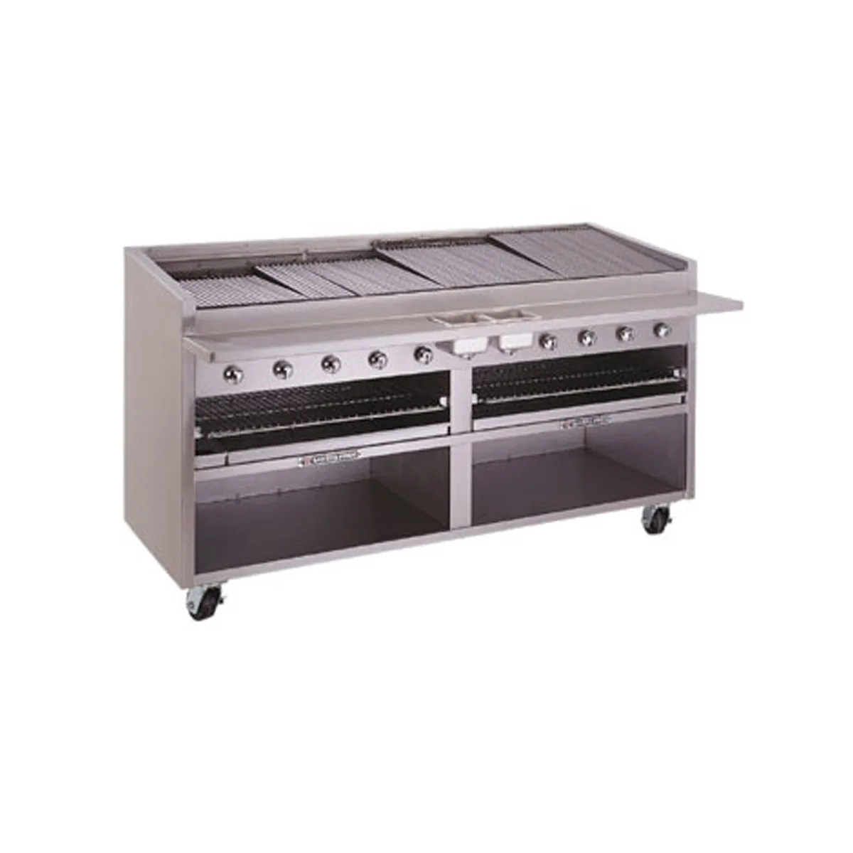 Bakers Pride F-72RS-R 72" Floor Model Gas Radiant Charbroiler, Cabinet Base, 240.000 BTU