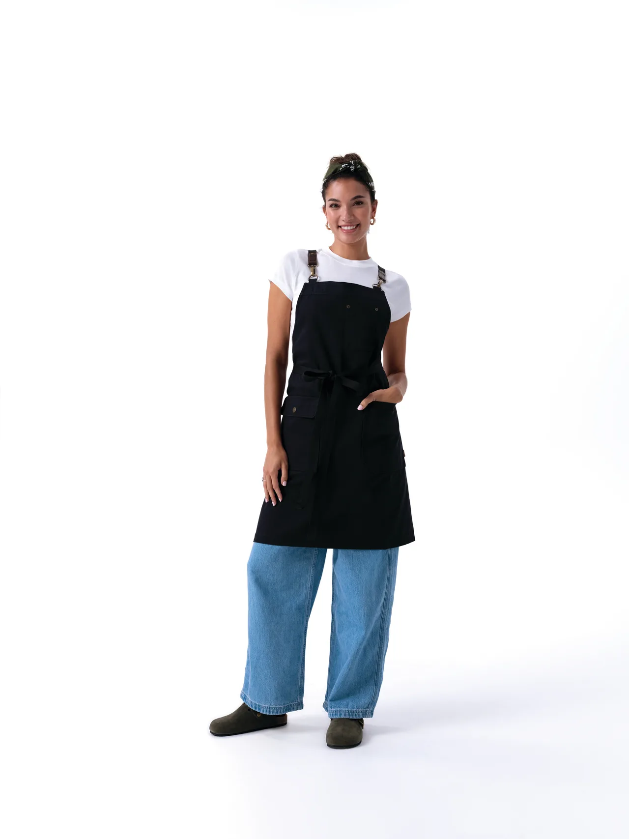 Chef Works ABN11-BLK-0 Unisex Tactical Bib Apron, 35" Length, 21"-24" Width, 100% Cotton, Black