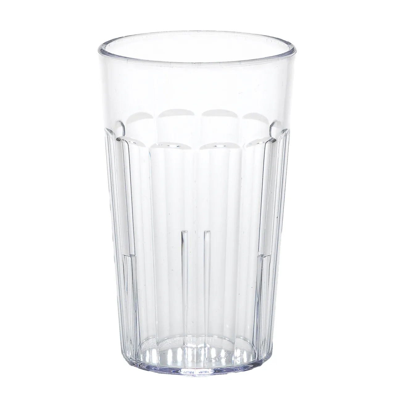Cambro NT10152 - 10 oz Clear Fluted SAN Plastic Tumbler, 2‑13/16" Diameter, Dishwasher Safe