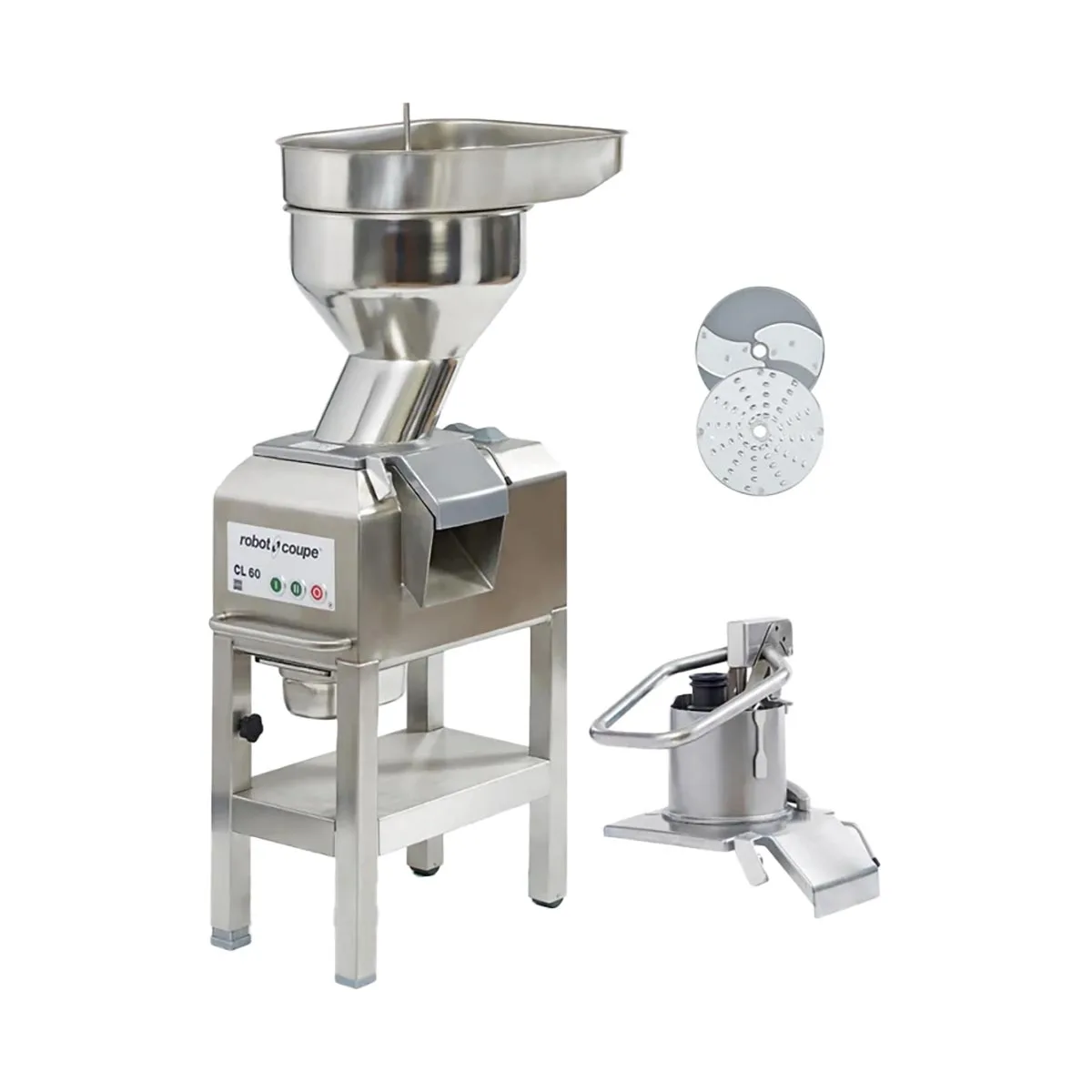 Robot Coupe CL60E2FEEDHEADS NODISC  3 hp Continuous Feed Food Processor, 425 and 850 RPM, 3970 lbs/hr