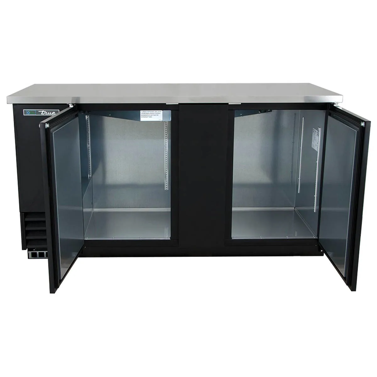 True TBB-3-HC 69" Two Solid Swing Door Back Bar Cooler with Hydrocarbon Refrigerant