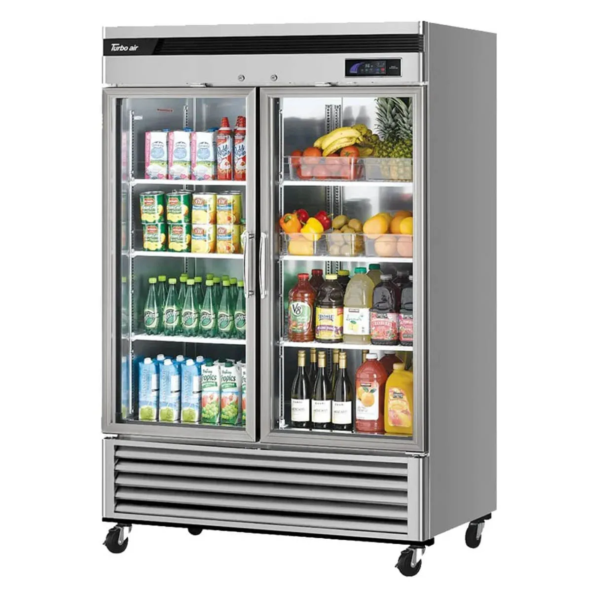 Turbo Air TSR-49GSD-N 54.38" 2-Glass Door Merchandiser Refrigerator, 44.14 cu. ft., Stainless Steel