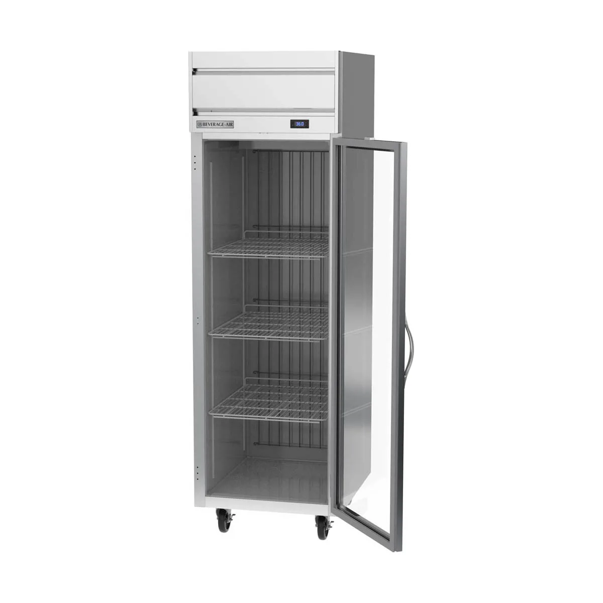Beverage Air HR1HC-1G 26" 1-Section Reach-In Refrigerator w/ Glass Full Door, Top Mount, 1/4 hp, 22 cu. ft.