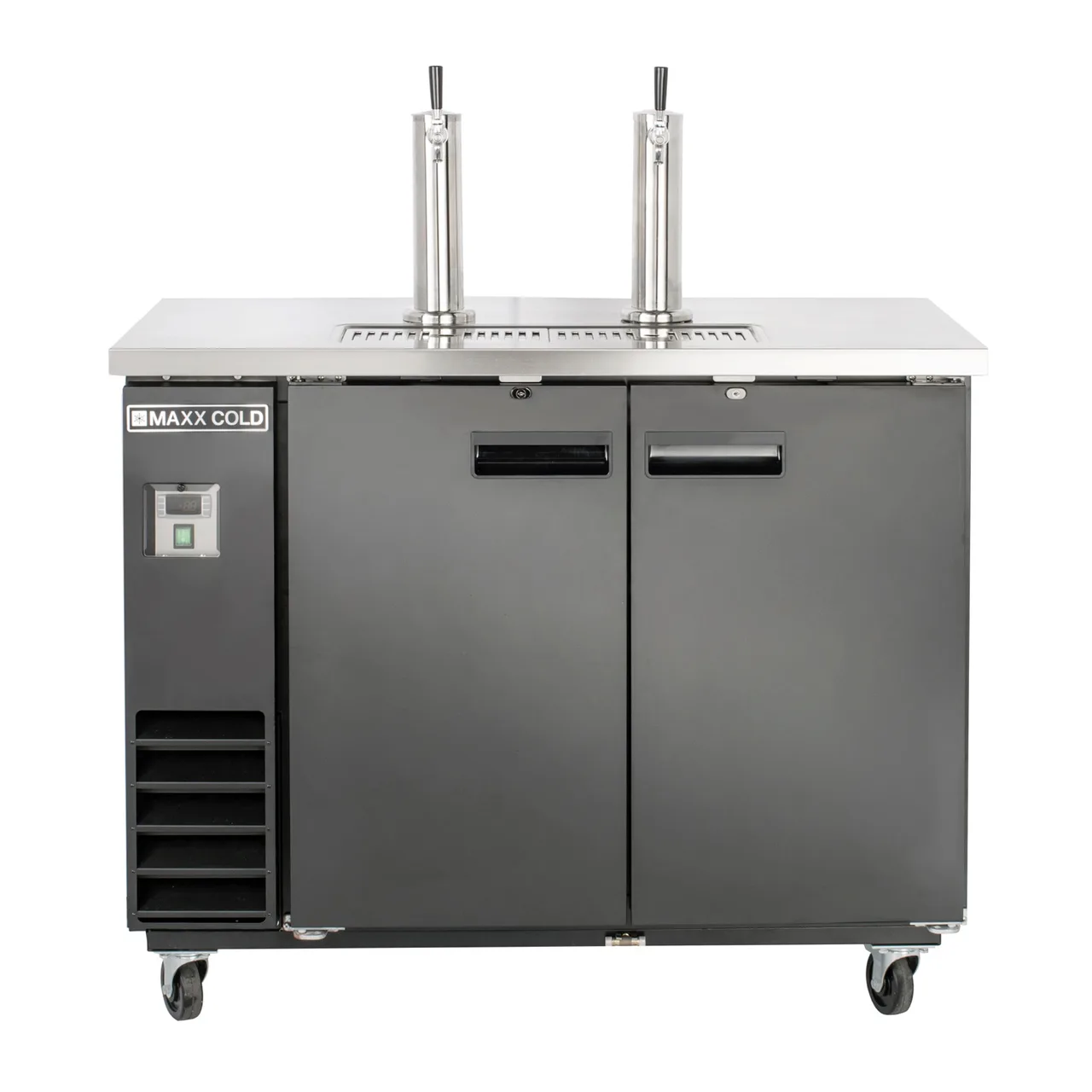 Maxx Cold MXBD48-2BHC 47" Draft Beer Cooler w/ 2 Kegs, 10.5 cu. ft., 2 Single-Tap Towers