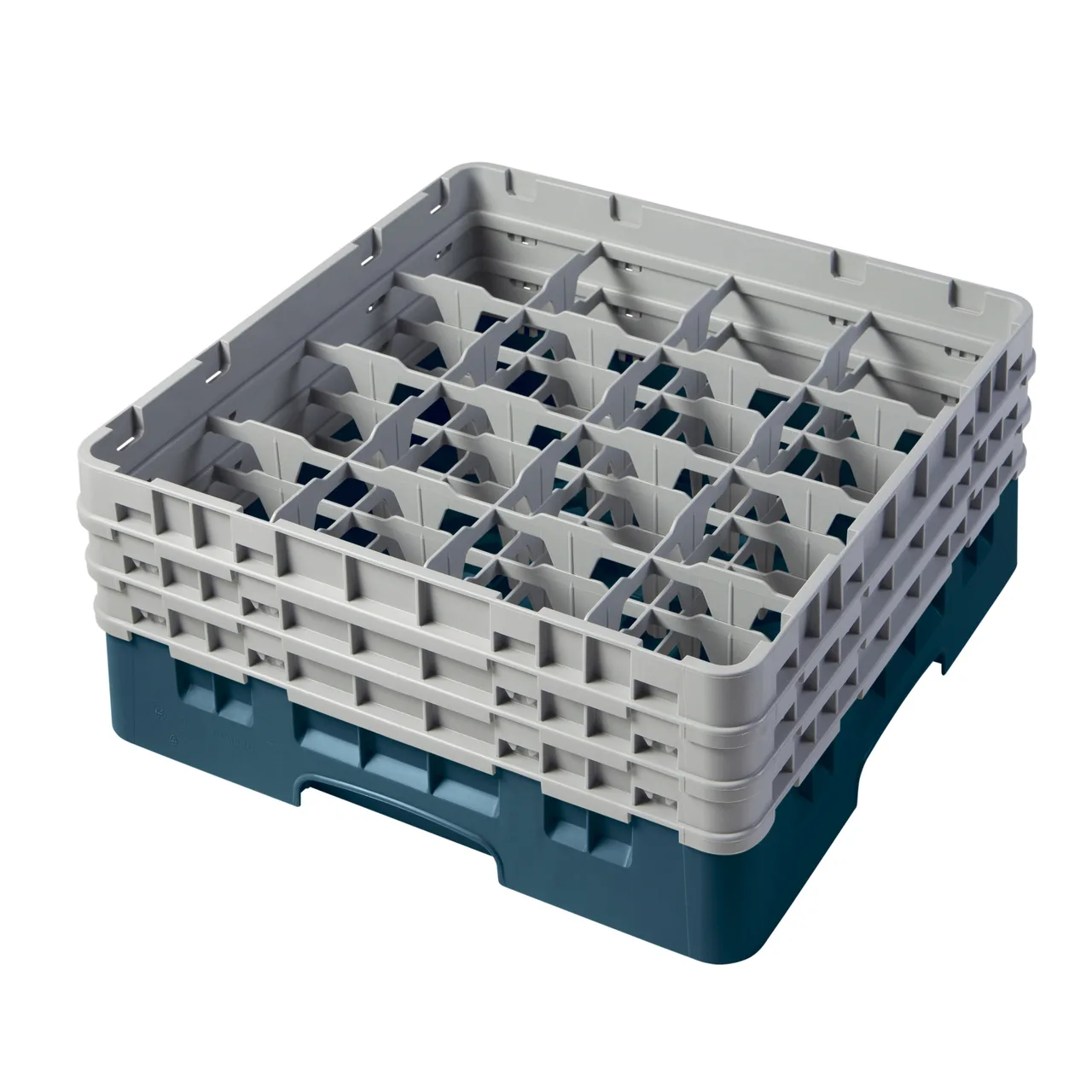 Cambro 16S638414 Camrack Glass Rack, Teal, Full Size, 19-3/4 x 19-3/4, 16 Compartments, 4-3/8 Max Dia, HACCP