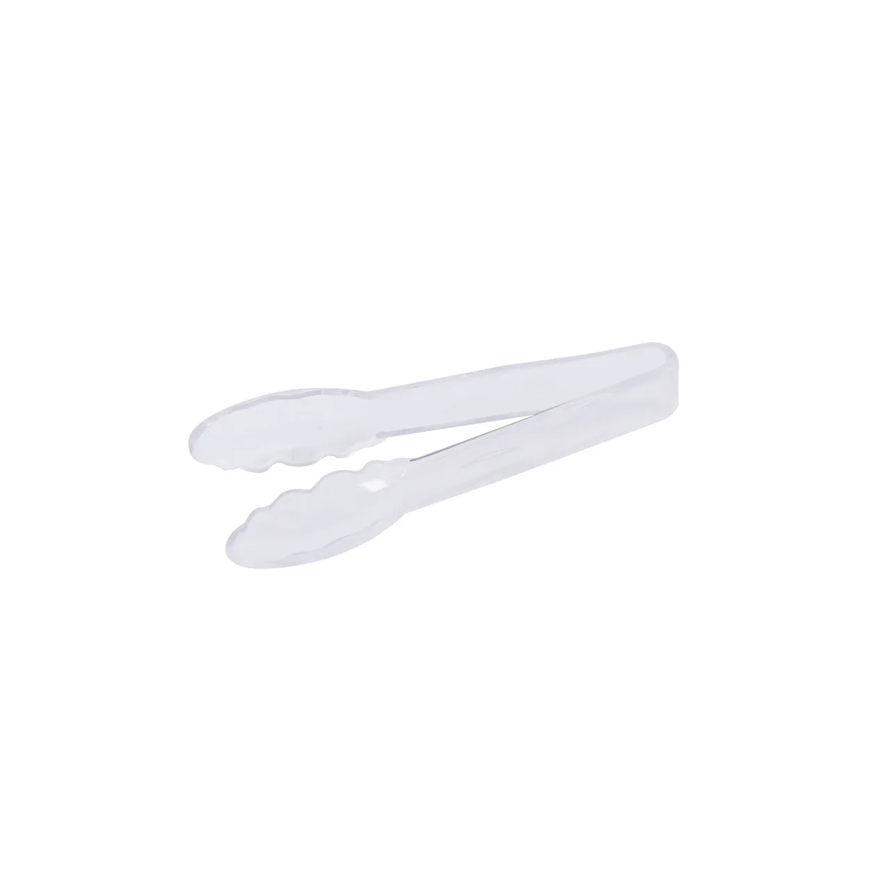 CAC China UTKU-6C Utility Tongs – 6" Length, Clear Plastic, Non‑Coated Handle, 3‑9" Grip