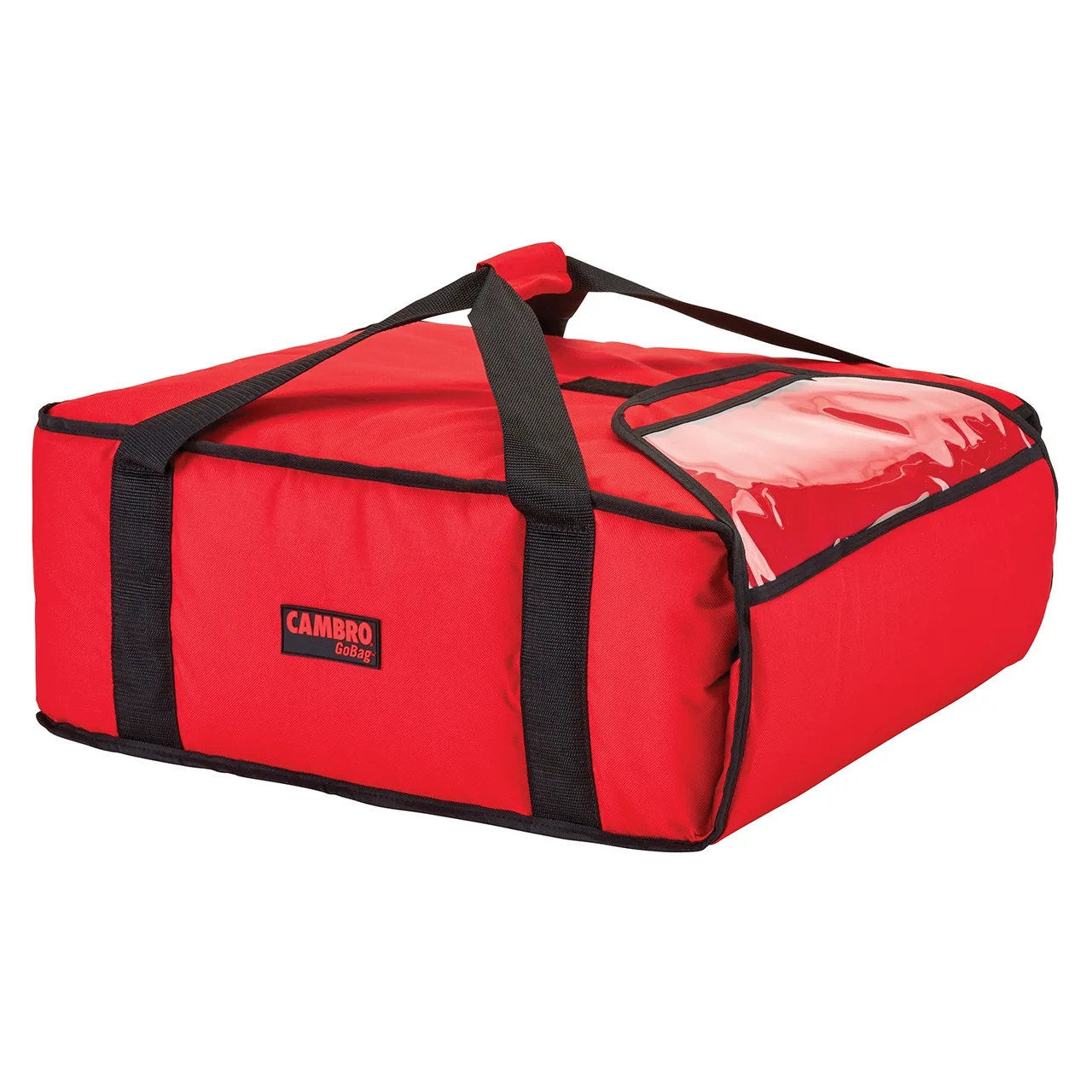 Cambro GBPP318521 GoBag Premium Pizza Delivery Bag, 19"x20"x9", 3-4 Pizza Capacity, Nylon Exterior, Cambro Red, Insulated, Machine Washable