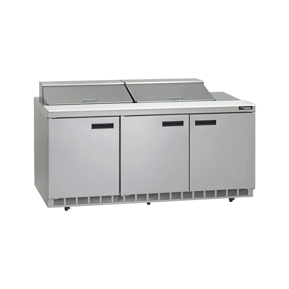 Delfield 4472NP-24M 72" 3-Door Mega Top Sandwich and Salad Prep Table, 24 Pans
