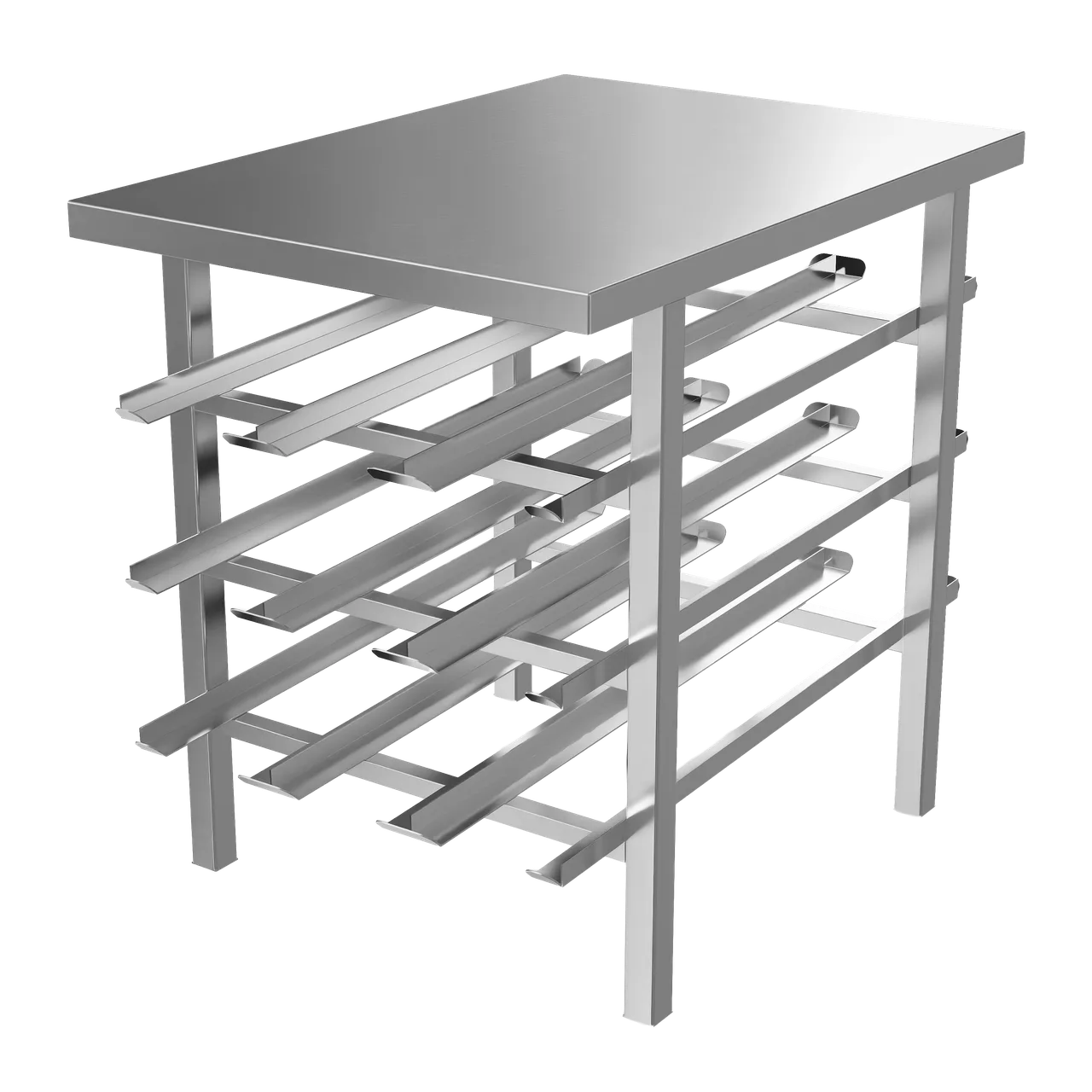 Winholt CR-54S-S-ST Mobile Can Storage Rack, 25.25"W x 35"L x 32.5"H, 54 #10 Can Capacity, Aluminum Frame, Stainless Steel Top