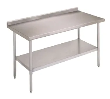 John Boos FBLGR5-6024-X 60" Open Base Work Table with Undershelf, 5" Backsplash / 18 Ga. Top - Flyer