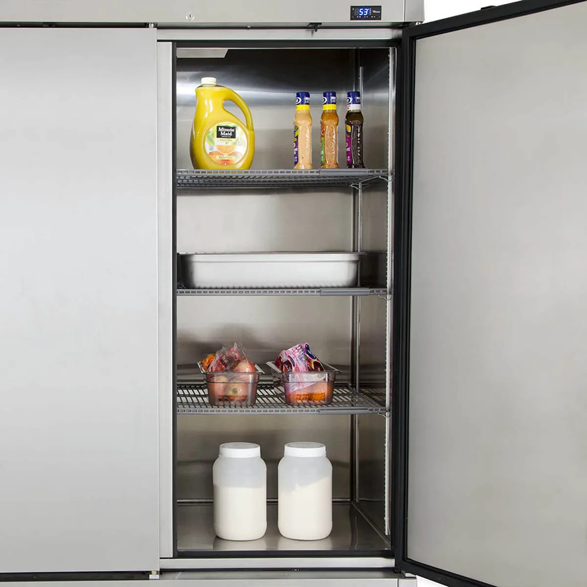 True TS-72-HC 78" 3-Section Reach-In Refrigerator w/ 3 Solid Doors, Bottom Mount, Stainless Steel