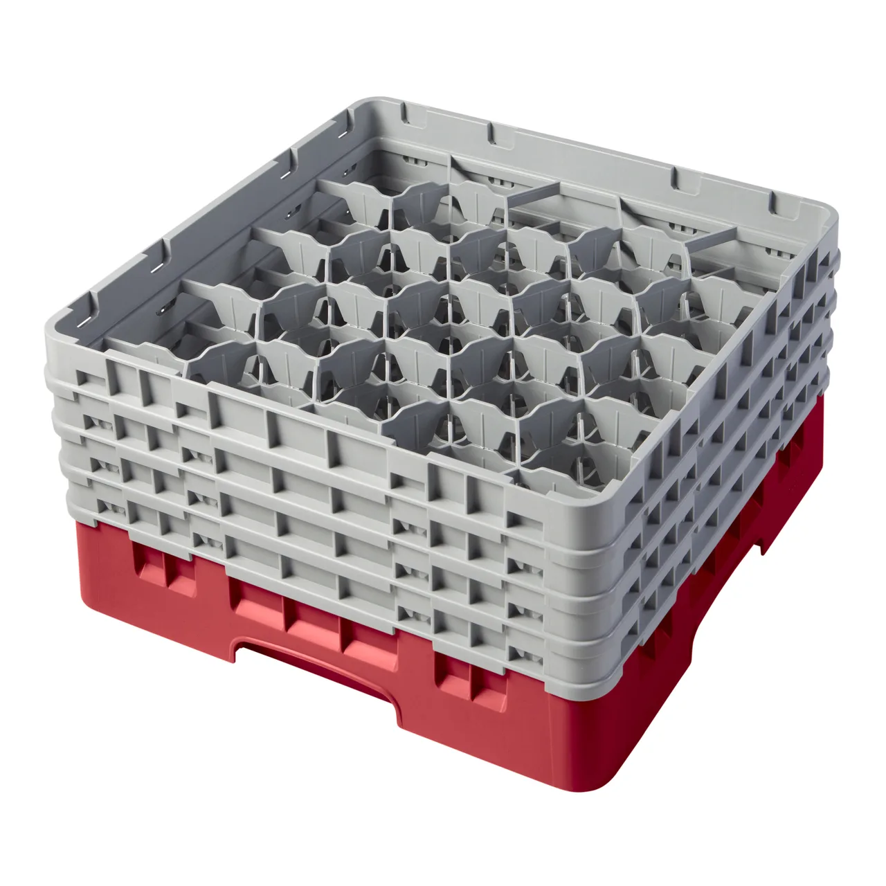 Cambro 20S800163 Camrack Glass Rack, Red, Full Size, 20 Compartments, 8.5in Height, 3.875in Diameter