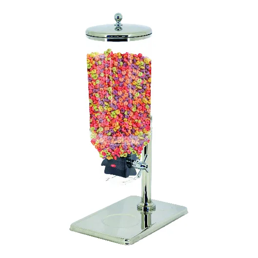 Omcan USA 80530 Countertop Cereal Dispenser, 7.5L (6.8 Qt), 9"W x 14"D x 25"H, Stainless Steel Base