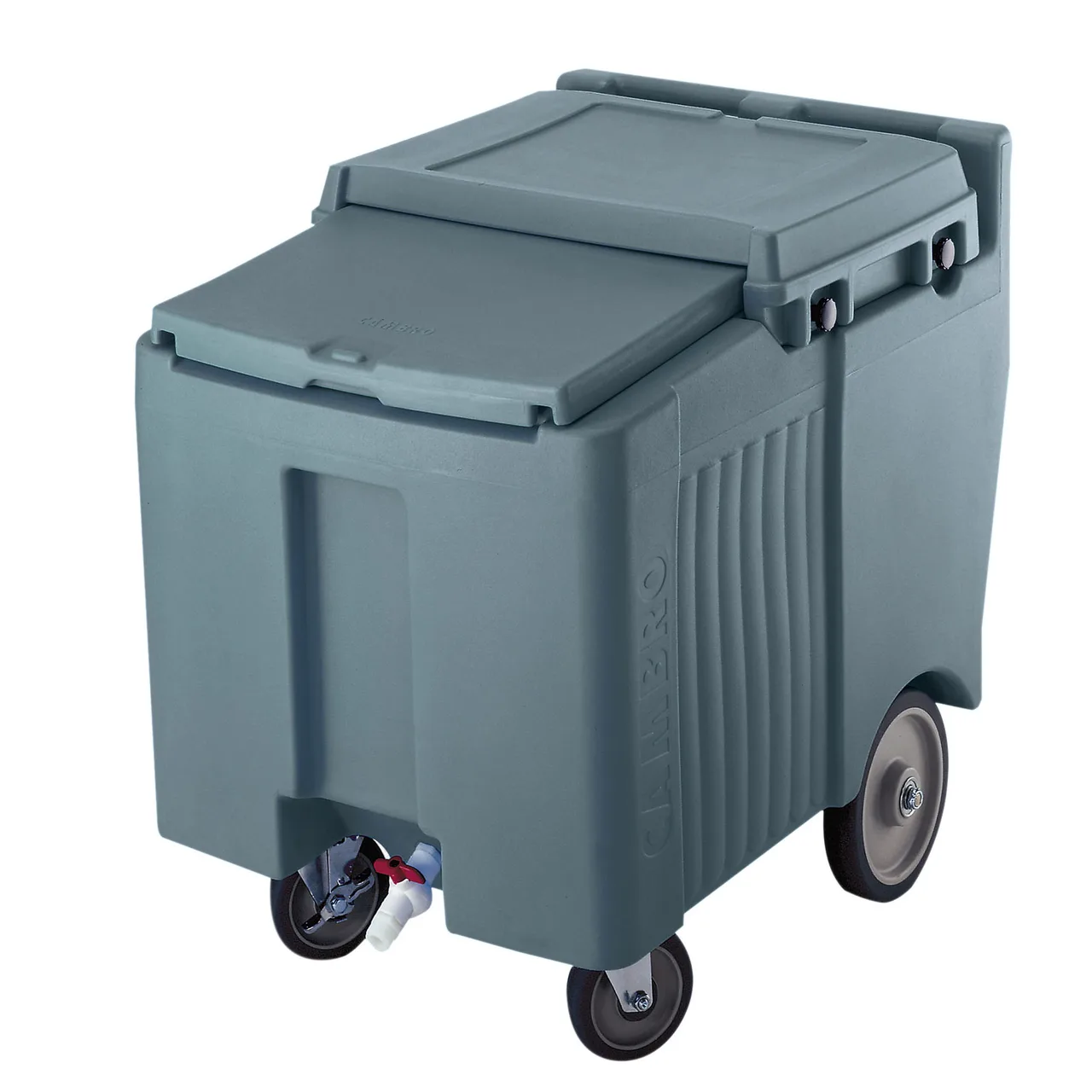 Cambro ICS125LB191 Plastic Mobile Ice Bin / Ice Caddy, 125 lb, Granite Gray