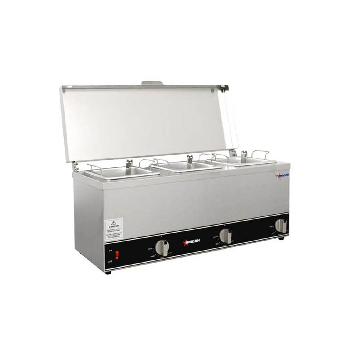 Omcan USA 44183 (Fw-Cn-0253) Triple Pot Sauce Warmer, Countertop, Power Switch