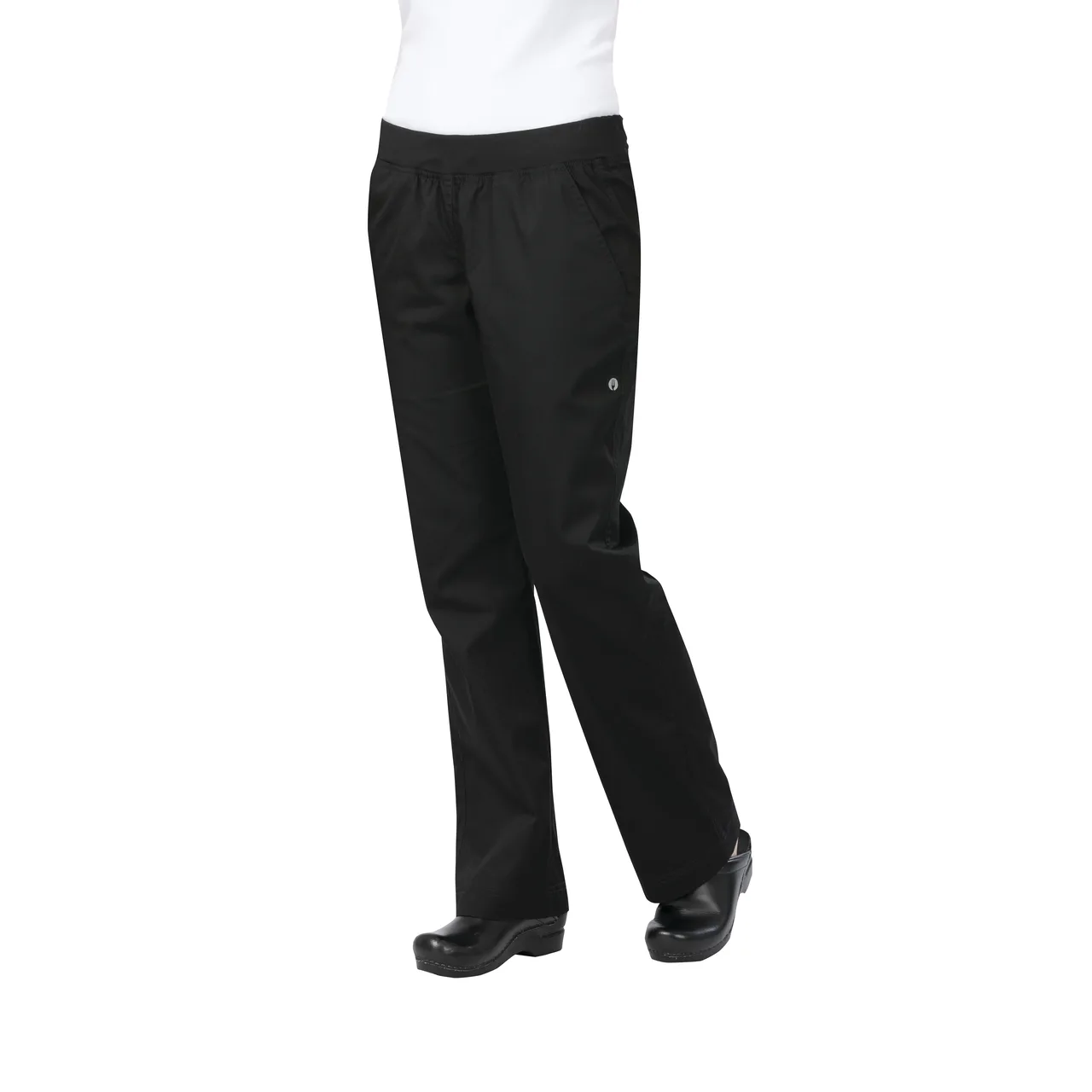 Chef Works PBN01W-BLK-2XL Women's Pants, 2XL Black, 65/35 Poly/Cotton Twill, Waistband, Pockets
