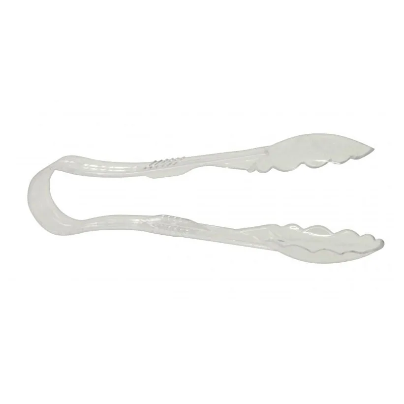 Omcan USA 80154 Plastic Serving Tongs, 9" Scallop Grip, Clear Polycarbonate, NSF, 7-9" Food Service