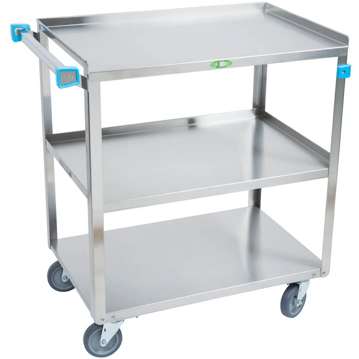 Lakeside 422 Stainless Steel 3 Shelf Utility Cart w/ 500 lbs Capacity
