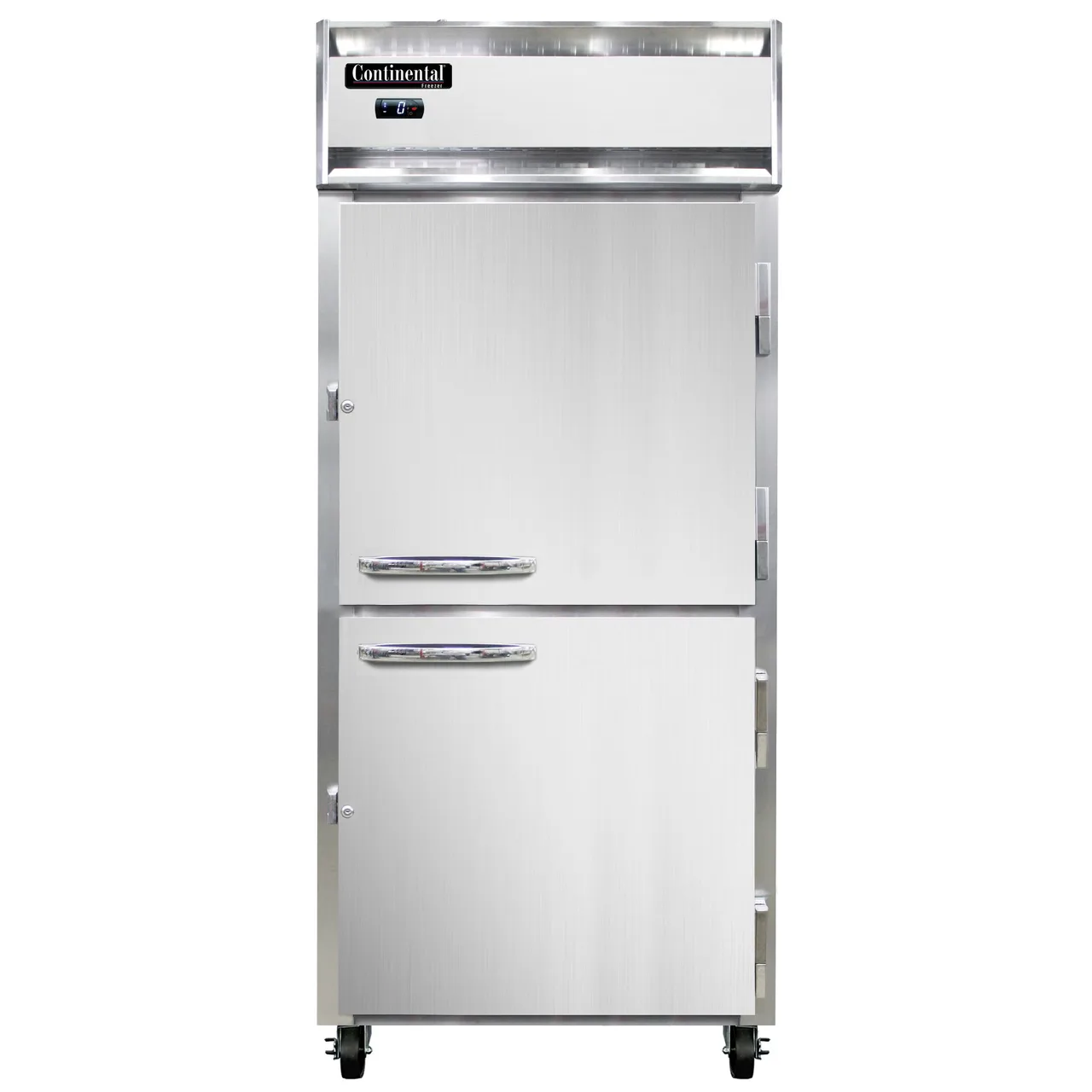 Continental Refrigerator 1FXNPTHD 36" 4-Half Solid Door Pass-Thru Freezer, Top Mounted, 30 cu. ft., Stainless Steel Front