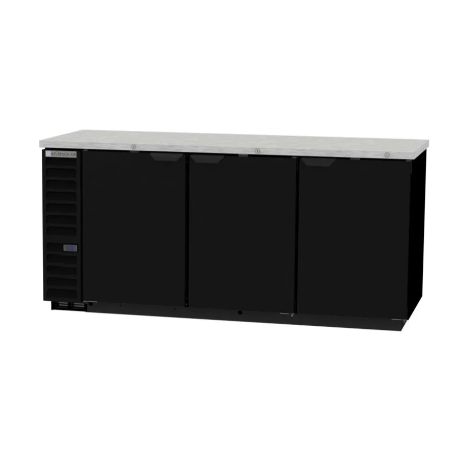 Beverage Air BB78HC-1-F-B 79" 3 Section Back Bar Refrigerator with Solid Door