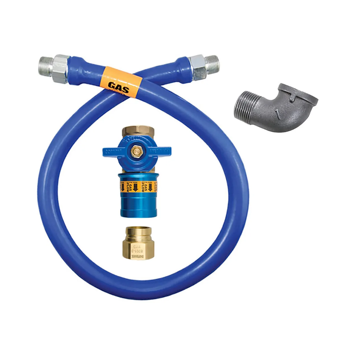 Dormont 1675BPCF60 Safety Quik 60" Gas Connector Kit w/ Elbow, 3/4" Diameter