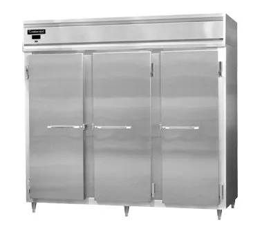 Continental Refrigerator D3RENSA 85" 3-Section Reach-In Refrigerator w/ 3 Solid Doors, Stainless Steel Exterior, 75 cu. ft.