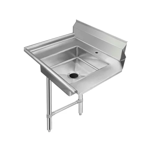 Klinger's Trading SDT26L 26" Straight Soiled Dishtable w/ Left Table, Pre-Rinse Sink, 9" Backsplash