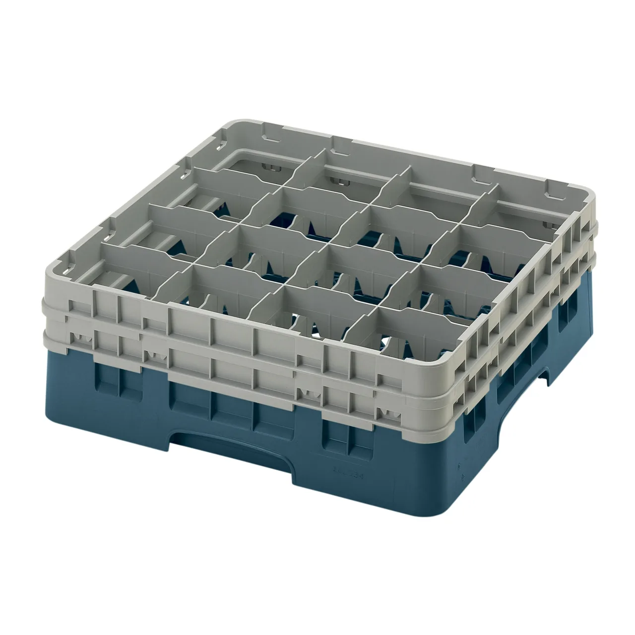 Cambro 16S534414 Camrack Glass Rack, Teal, Full Size, 19-3/4" x 19-3/4", 16 Compartments, 4-3/8" Max Dia, HACCP