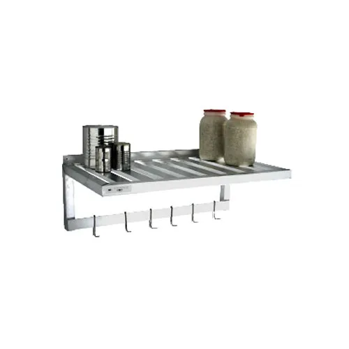 New Age 1122PR Aluminum T-Bar Wall Mounted Shelf with Pot Rack - 36" x 16"