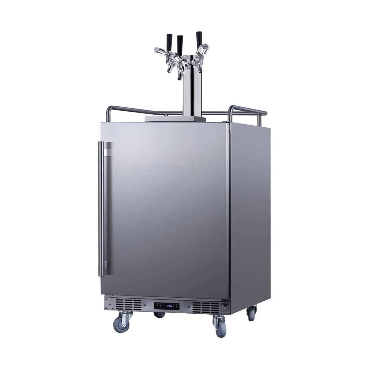 Summit BC74OSCOMTRIPLE 24" Stainless Keg Cooler, 5.6 Cu Ft, 3-Tap 1/6-Barrel Beer, Front Door