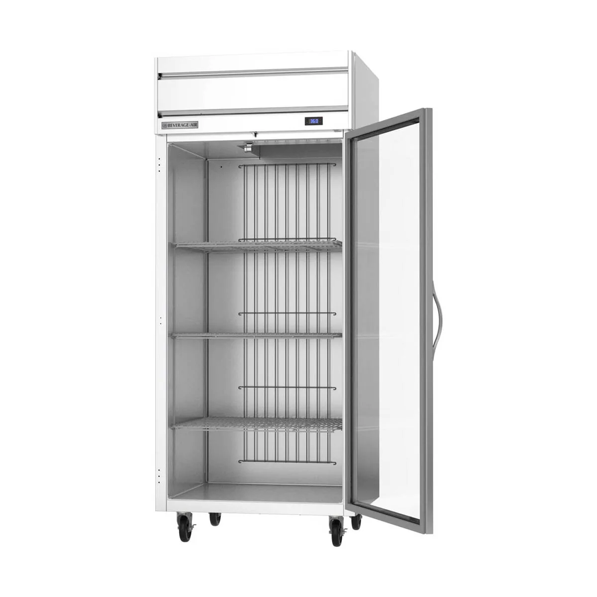 Beverage Air HRS1WHC-1G 35" 1-Section Wide Reach-In Refrigerator w/ Glass Full Door, Top Mounted, 1/4 hp, 31 cu. ft.