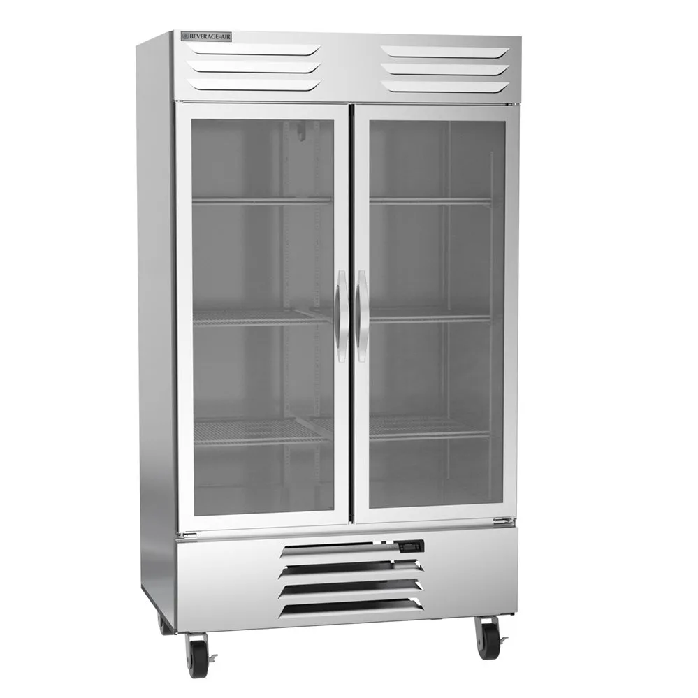 Beverage Air FB44HC-1G 47" 2-Section Glass Door Reach-In Freezer, Bottom Mount, 44 cu. ft., Stainless Steel Front