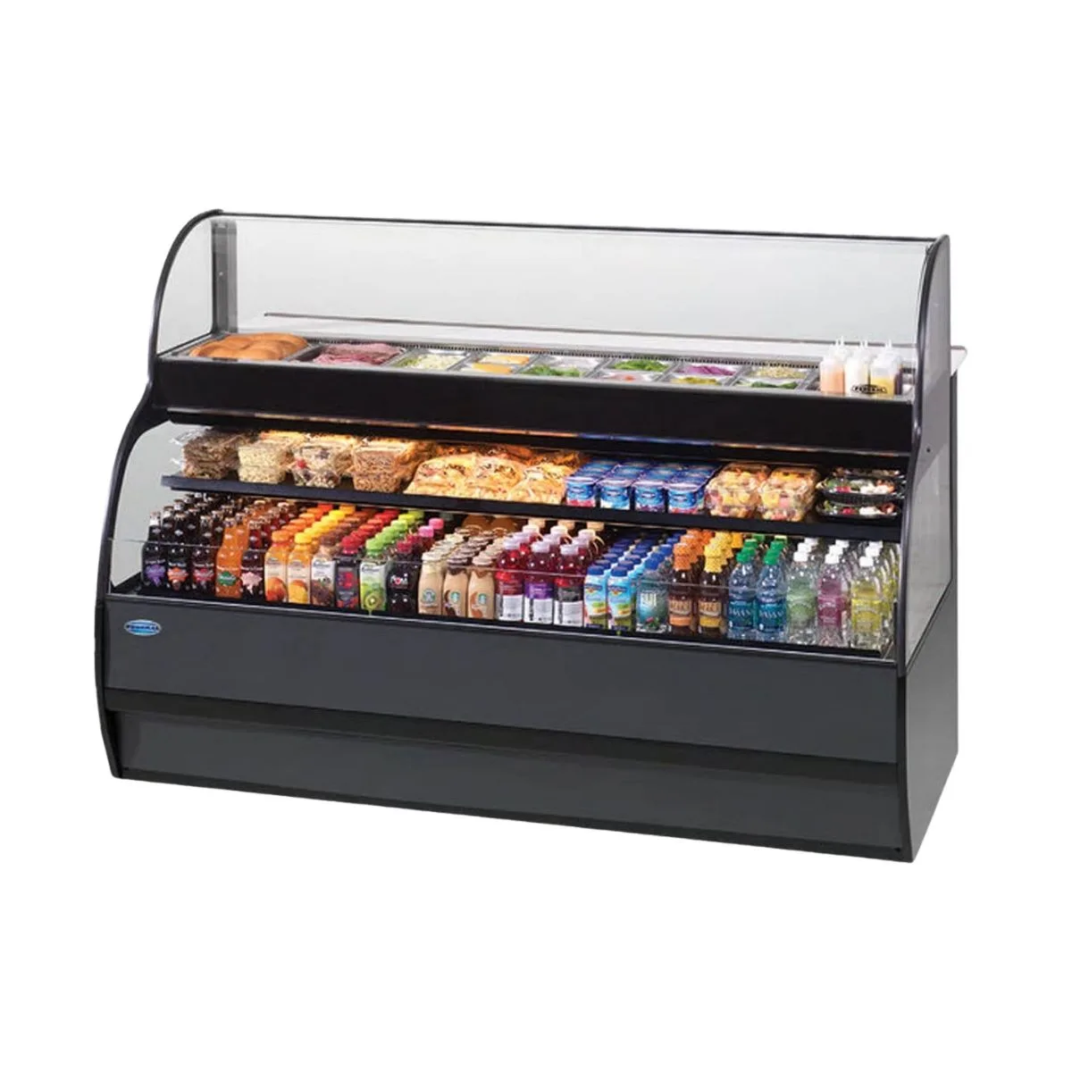 Federal Industries SSRSP5952 59" Sandwich / Salad Prep Refrigerator Over Refrigerated Merchandiser