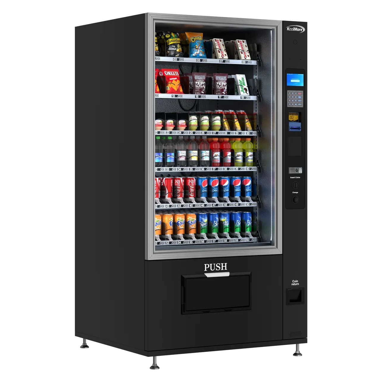 Koolmore KM-VMR-40-BC Refrigerated Snack and Drink Vending Machine w/ 60 Slots and Coin/Bill Acceptor