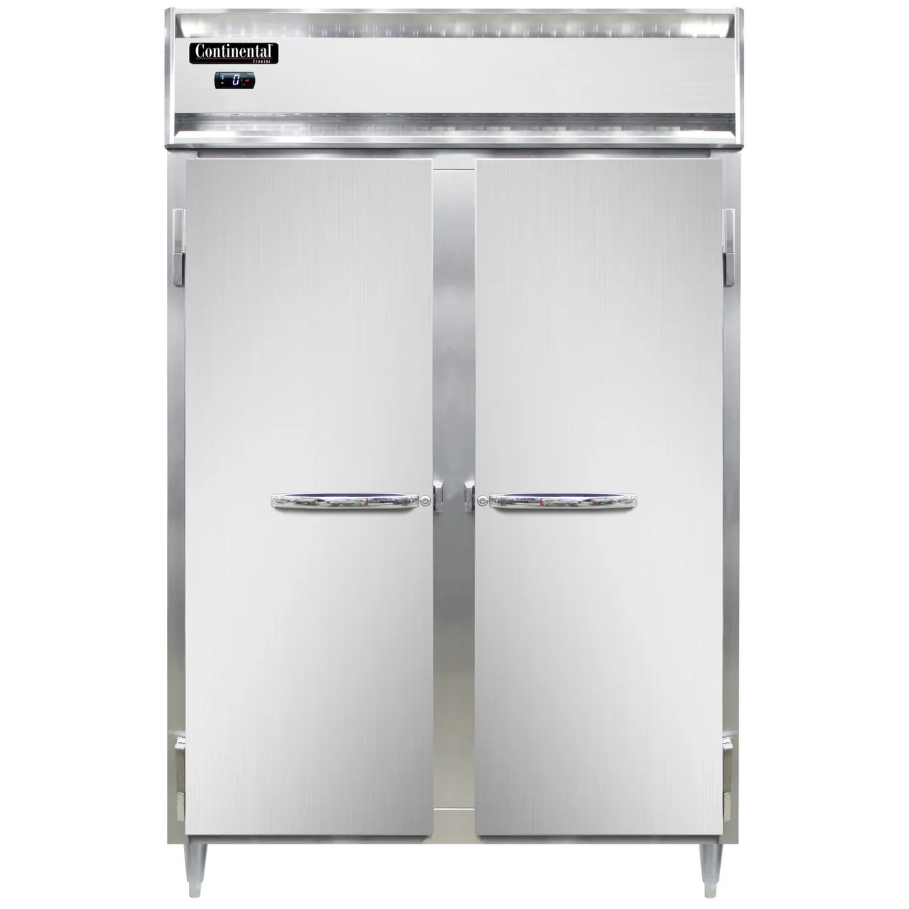 Continental Refrigerator D2FN 52" 2-Solid Door Reach-In Freezer, Top Mounted, 50 cu. ft., Stainless Steel Front, Aluminum Sides