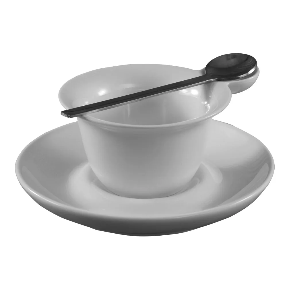 CAC China PTC-4-S Cup & Saucer Set, 2" 2 oz Cup, 4.5" Saucer, White Porcelain, Dishwasher Safe - Set