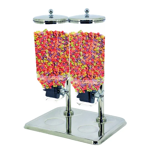 Omcan USA 80531 Stainless Steel Cereal Double Dispenser – Two 7.5 L Containers, Durable