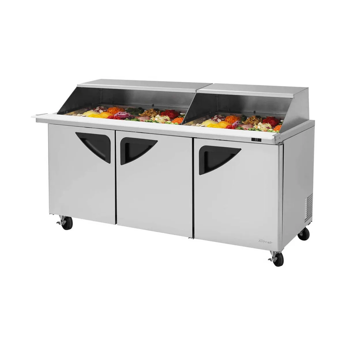 Turbo Air TST-72SD-30-N-SL 72" Mega Top Sandwich/Salad Prep Table w/ 3 Doors, 30 Pans