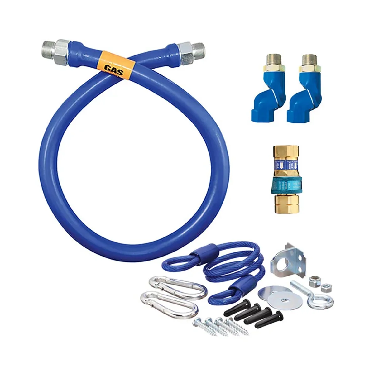 Dormont 1675BPQ2SR72 SnapFast 72" Gas Connector Kit, Double Swivel MAX, Restraining Cable, 3/4" Dia
