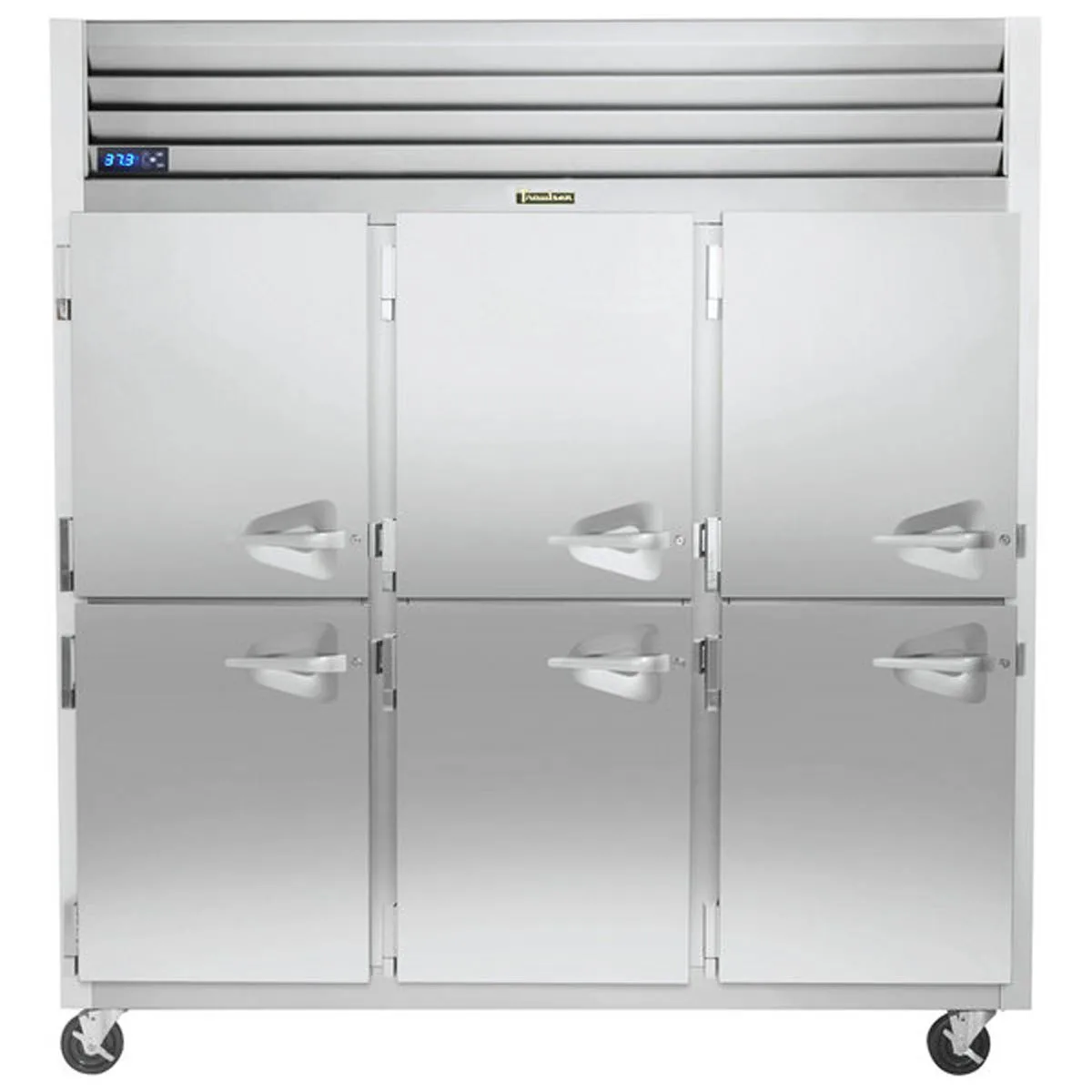 Traulsen G30003-032 76" 3-Section Reach-In Refrigerator w/ 6 Solid Half-Doors (hinged left/left/left), Top Mount, 69 cu. ft.