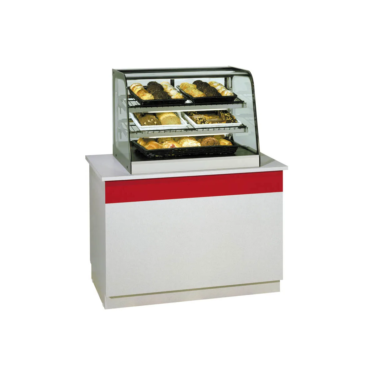Federal Industries CD3628 35" Display Case, 2-Glass Door, Black Trim, Wire Shelves, Glass Front