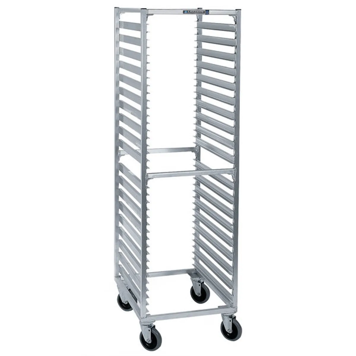 Lakeside 8559 38 Pan End Load Aluminum Bun / Sheet Pan Rack w/ Channel Ledges, 1-1/2" Bottom Load Slides
