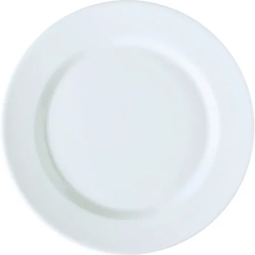 GET PA1101922912 Plate, 12-3/5" Round Porcelain, Bright White, Rolled Edge, Scratch‑Resist - Dozen