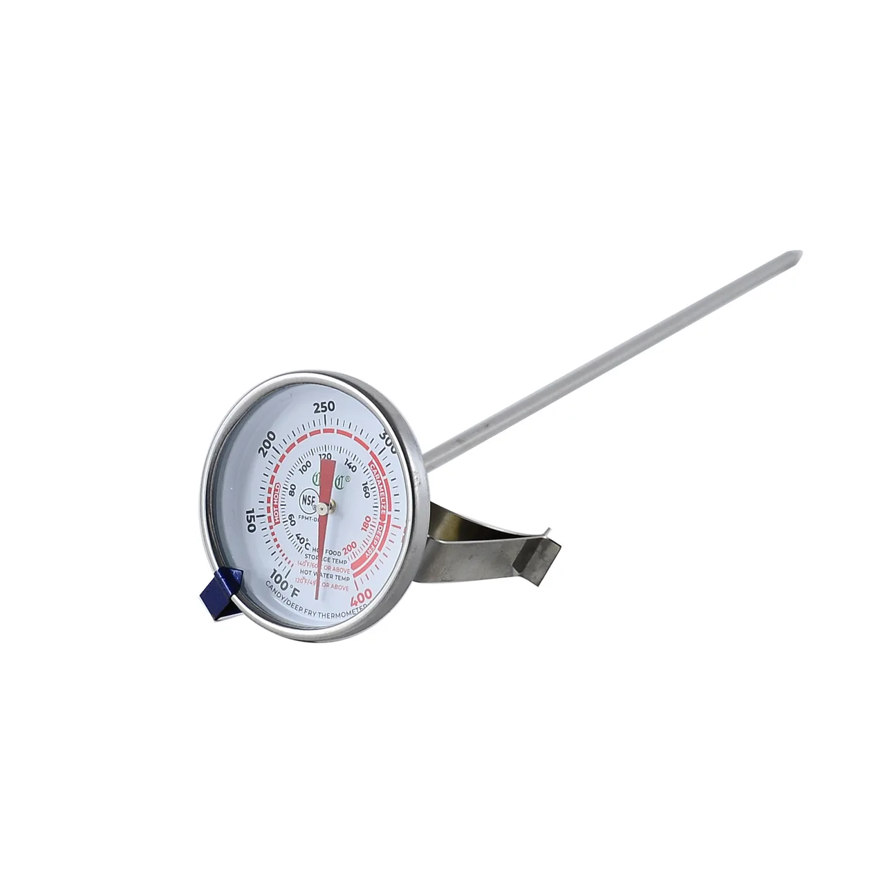 CAC China FPMT-DF13 Deep Fry/Candy Thermometer, 2" Dial, 12" Probe, 100-400°F, Stainless Steel