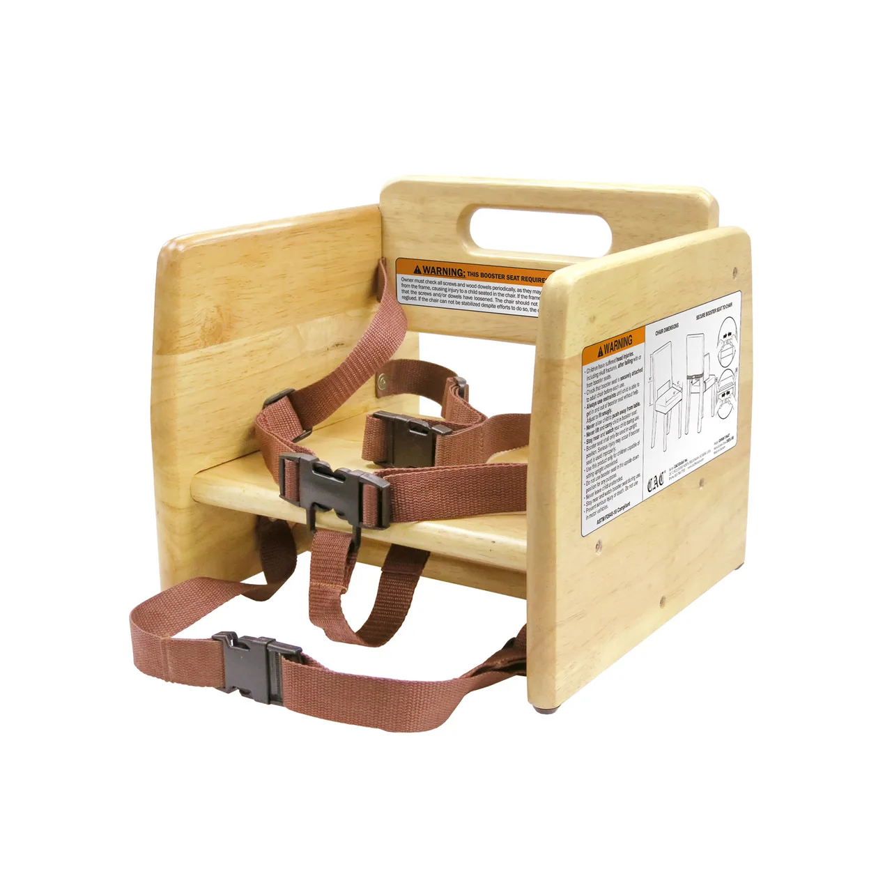 CAC China CHWB-11NAT Natural Wooden Restaurant Booster Seat, 10-7/8"H for Commercial Use