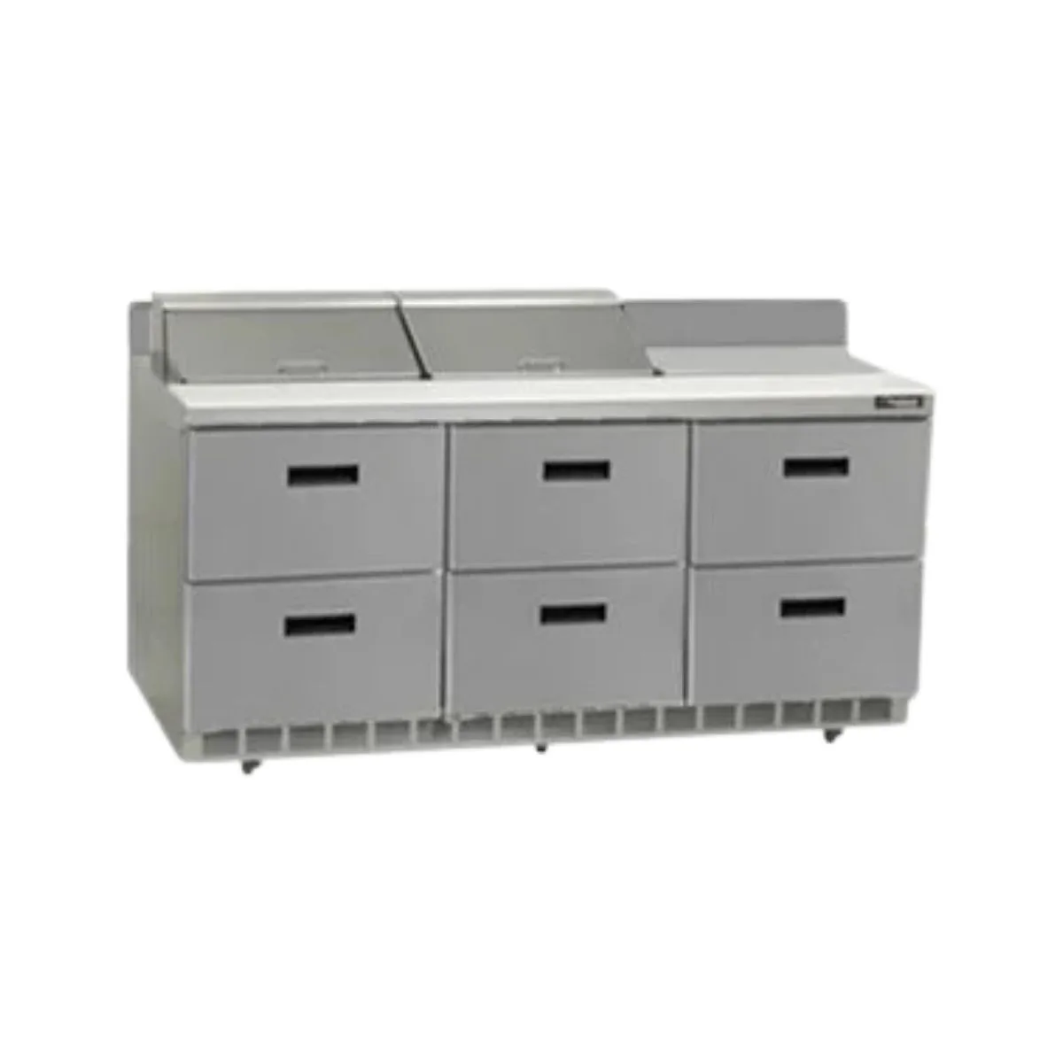 Delfield STD4472NP-12 72" 6-Drawer Sandwich and Salad Prep Table, 12 Pans, Stainless Steel