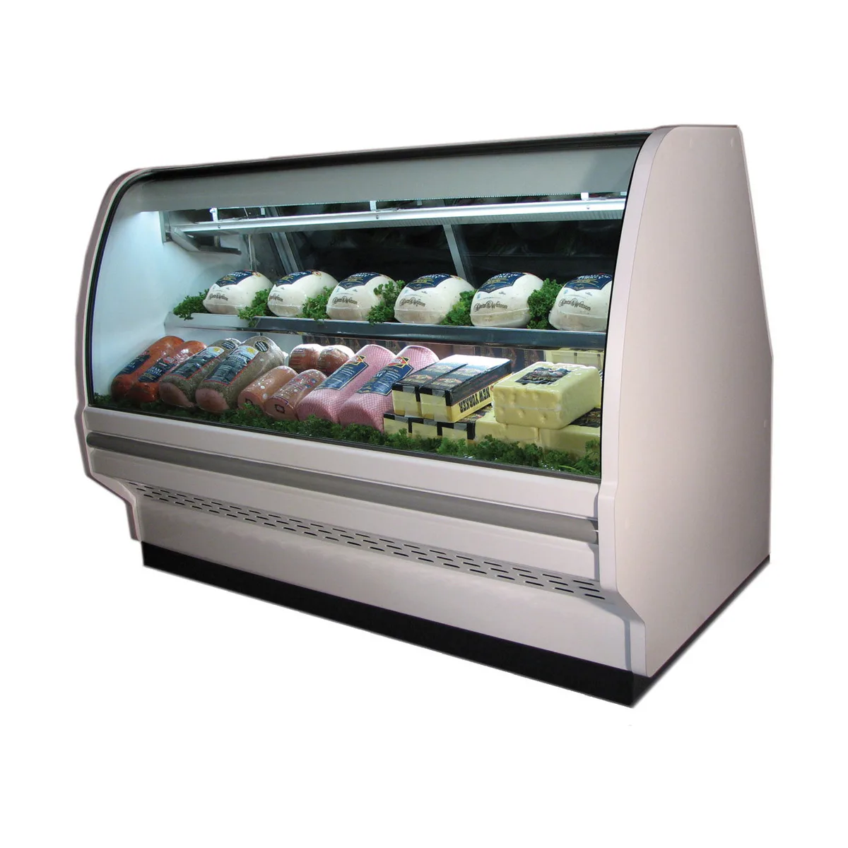 Howard-McCray R-CFS40E-8C-S-LED 99" Curved Refrigerated Seafood Display Case, Remote, Stainless